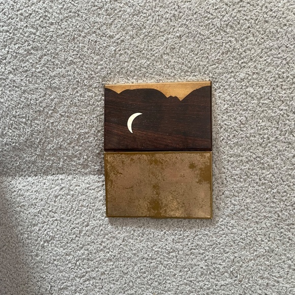 Vintage Sky West Moon Wood Inlay Credit Card Case - Picture 3 of 5